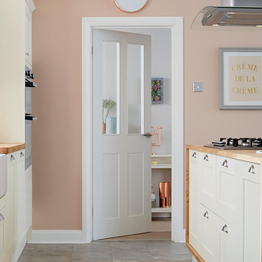 TDC Burford 4 Panel Smooth Moulded Glazed Door
