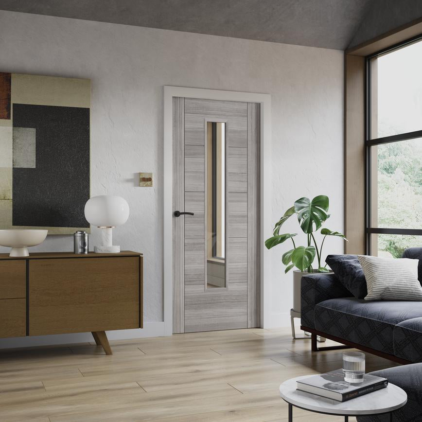 TDC Daytona Grey Laminate Glazed Door