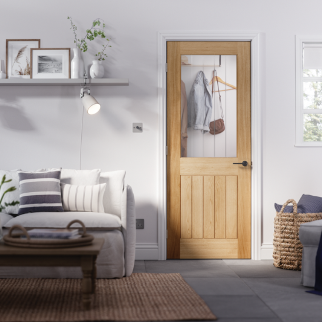Delamere Glazed Oak Door Pre-finished
