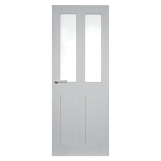 TDC Burford 4 Panel Smooth Moulded Pre-Finished White Glazed Door