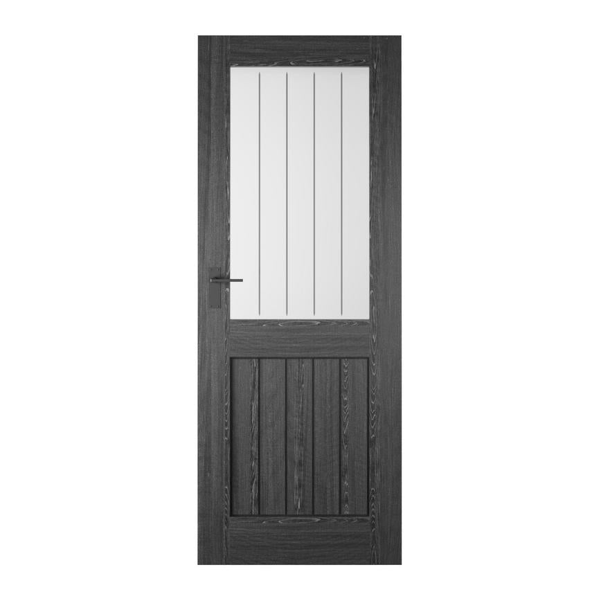 TDC Holdenby Grey Oak Glazed Door