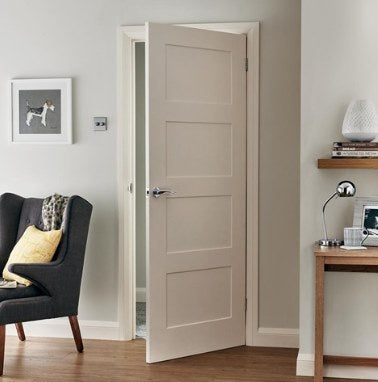 TDC Shaker White Smooth 4 Panel Pre-finished Door