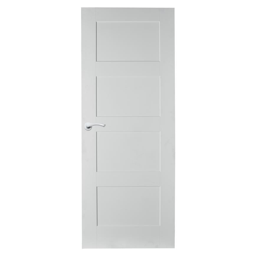 TDC Shaker White Smooth 4 Panel Pre-finished Door