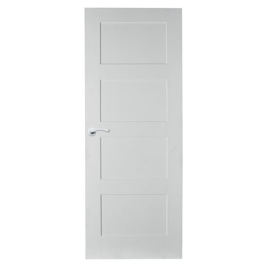 TDC Shaker White Smooth 4 Panel Pre-finished Door