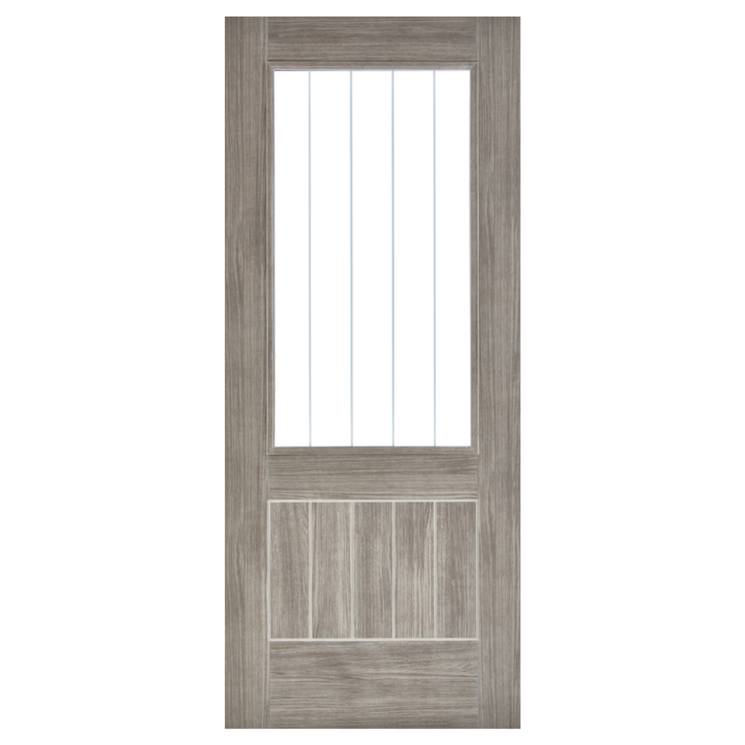 TDC Mexicano Light Grey Laminate Glazed Door