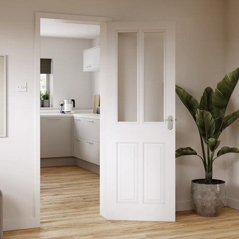 TDC Thruxton Grained 4 Panel Moulded Glazed Door