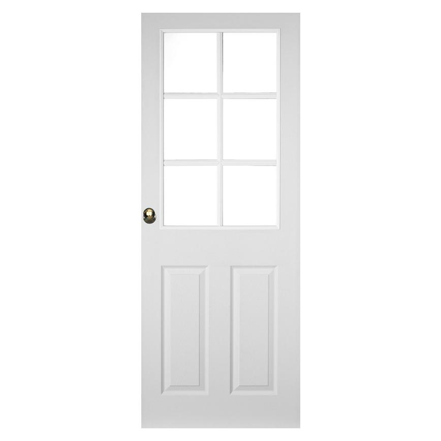 TDC Colonial Grained Moulded Pre-Finished White Glazed Door