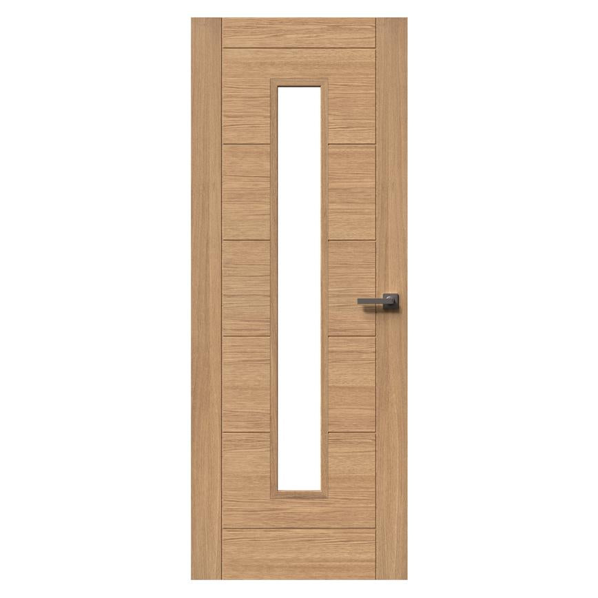 TDC Linear Oak Glazed Door