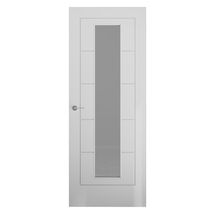 TDC Linear Smooth Moulded Pre-Finished White Glazed Door