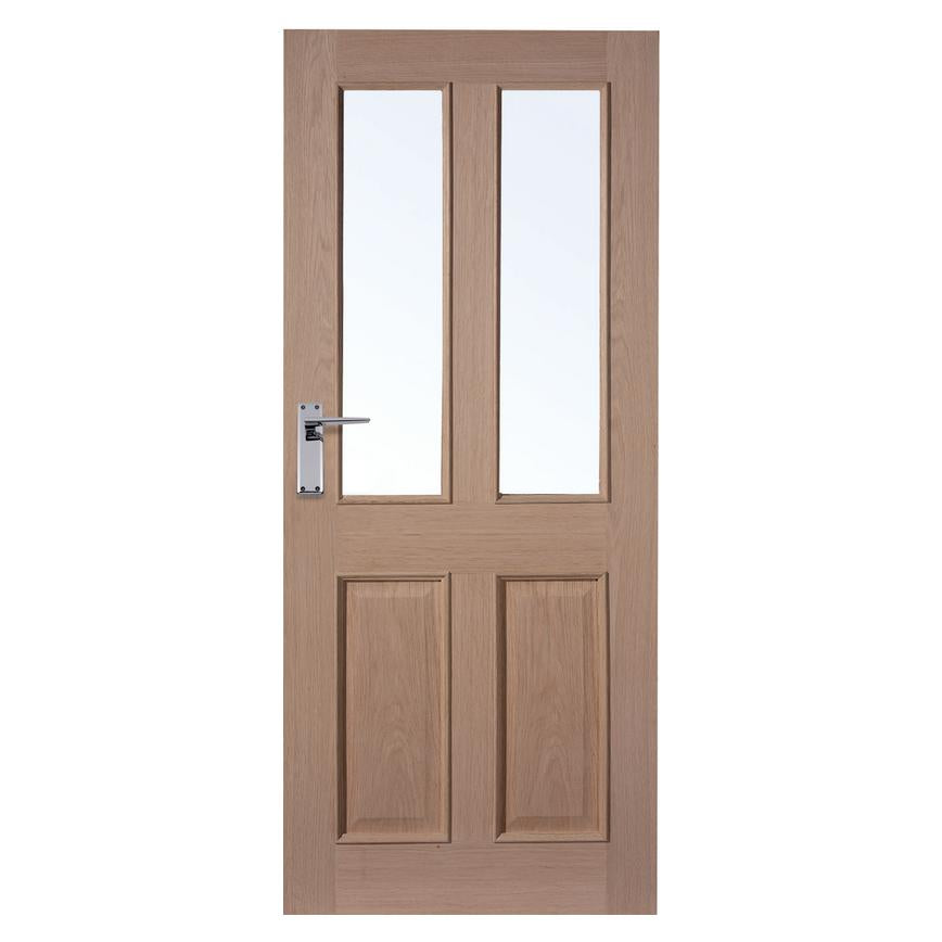 TDC Rockingham Oak 4 Panel Glazed Door